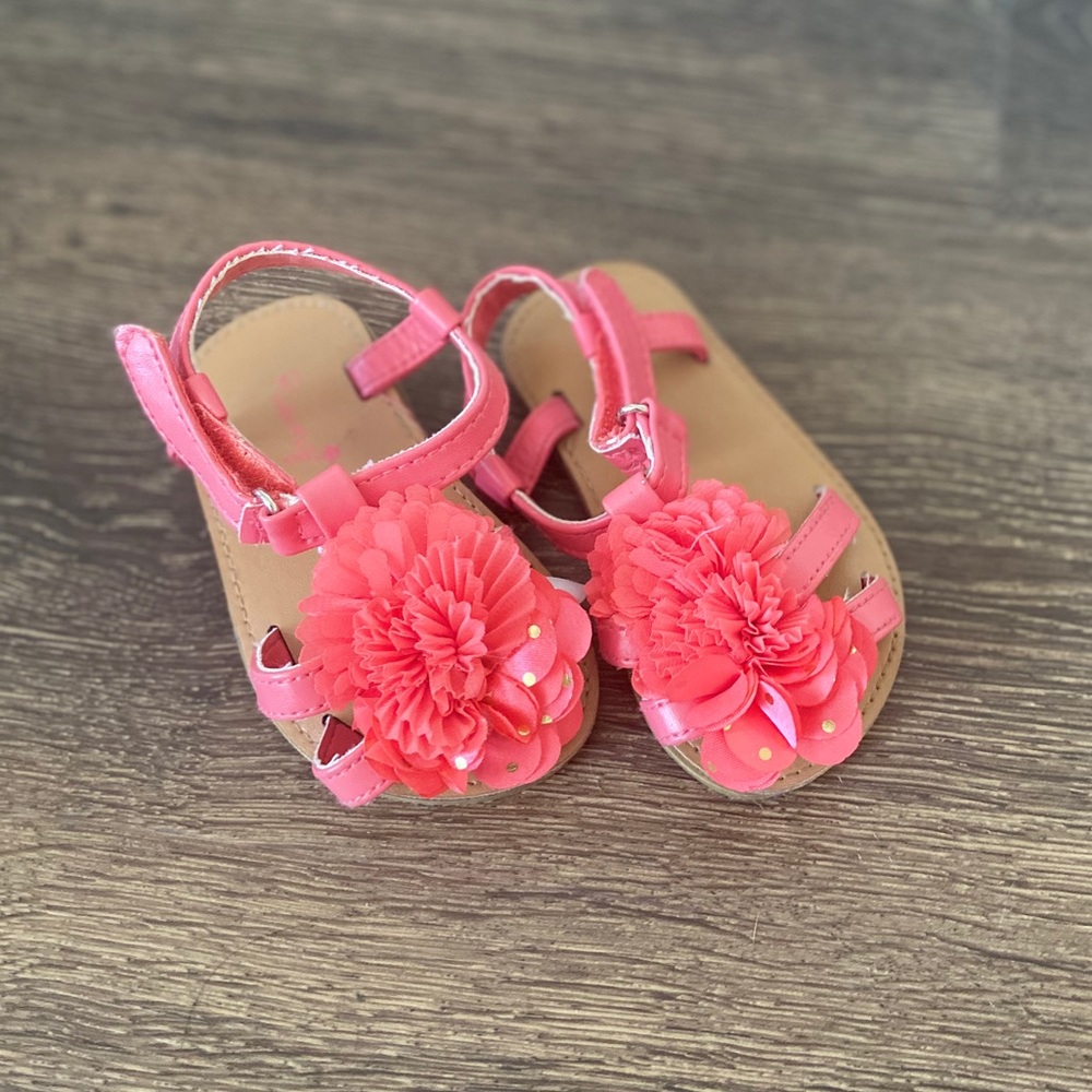 Baby girl pink flower sandals
